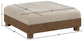 Turin - Chenille Fabric Upholstered Modular Ottoman - Taupe / Brown Walnut
