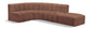 Arc - Faux Leather 5 Piece Corner Modular Sofa