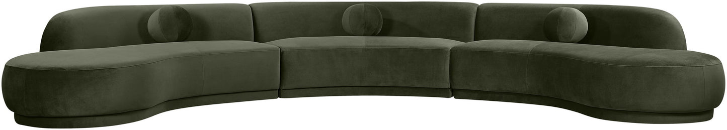 Avra - 177.5" Velvet Performance Fabric Upholstered Sectional
