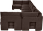 Hammond - Velvet Performance Fabric Upholstered 8 Piece U-Shaped Armless Sectional - Beige