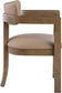 Lavrin - Vegan Leather Upholstered Dining Arm Chair (Set of 2) - Walnut Base