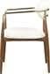 Ronda - Vegan Leather Upholstered Dining Arm Chair - Walnut Legs