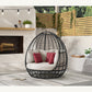 Playa - Twin Egg Chair With 3 Pillows - Dark Gray / Beige