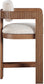 Sacha - Linen Stool With Brown Base