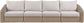 Seacrest - Olefin Water Resistant Fabric And Wicker 4 Piece Outdoor Patio Modular Sofa