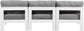 Nizuc - Outdoor Patio 3 Seat Armless Modular Sofa With White Frame