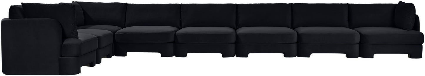Hammond - Velvet Performance Fabric Upholstered 8 Piece L-Shaped Sectional
