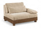 Turin - Chenille Fabric Upholstered Modular Arm Chair - Walnut Base