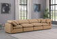 Indulge - Faux Leather 4 Piece Modular Sofa - Tan