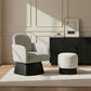 Marlowe - Linen Textured Fabric Upholstered Swivel Accent Chair - Stained Black