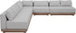 Solace - Olefin 5 Piece Outdoor Patio Modular Sectional