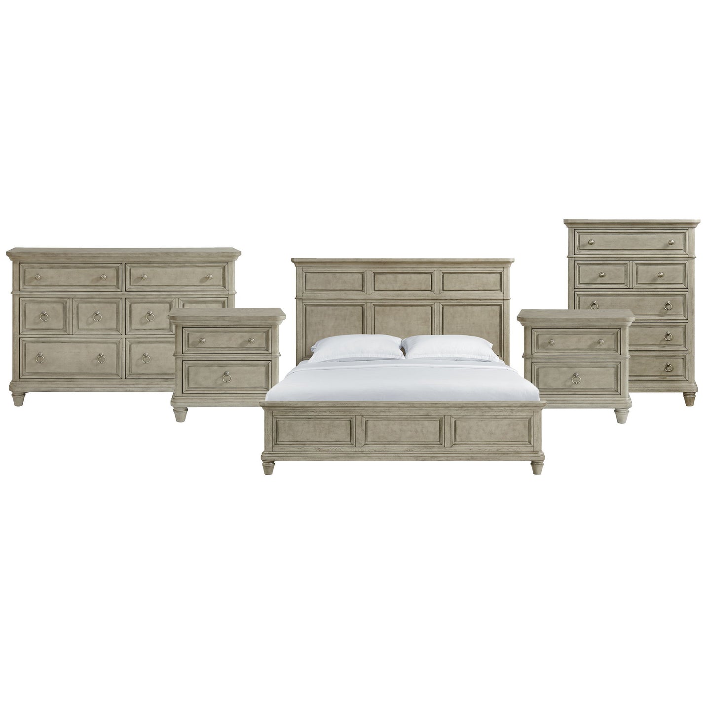 Whit-Ash - Panel Bedroom Set