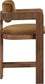 Sacha - Velvet Stool With Brown Base