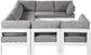 Nizuc - Outdoor Patio 8 Piece Modular Sectional With White Frame
