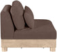 Turin - Chenille Fabric Upholstered Modular Armless Chair - Natural Base