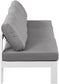 Nizuc - Outdoor Patio 3 Seat Armless Modular Sofa With White Frame