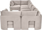 Hammond - Velvet Performance Fabric Upholstered 7 Piece U-Shaped Sectional