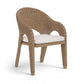 Seacrest - Olefin Water Resistant Fabric And Wicker Outdoor Patio Dining Chair