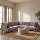 Hammond - Velvet Performance Fabric Upholstered 5 Piece Corner Sectional