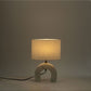 Lithos - Genuine Marble Base And Linen Textured Fabric Shade Table Lamp