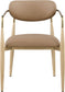 Ronda - Vegan Leather Upholstered Dining Arm Chair - Natural Legs