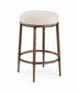 Ferro - Upholstered Backless Counter Stool With Brushed Bronze Base