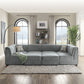 Bois - Modular Armless Chair - Gray Velvet