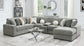 U282 - 6 Piece Setional With Right Chaise (1 LAF + 1 Wedge + 2 Armless Chair + 1 Console + 1 RAF Chaise) - Gray