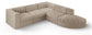 Rummi - Velvet Performance Fabric Upholstered 5 Piece Modular Sectional