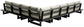 Maldives - 6 Piece Water Resistant Outdoor Patio Modular Sectional With Gray Base