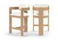 Sacha - Vegan Leather Upholstered Counter Stool With Natural Base