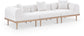Laguna - 3 Piece Resilient Water Resistant Fabric 106.5" Upholstered Outdoor Patio Modular Sofa