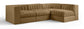 Rummi - Velvet Performance Fabric Upholstered 4 Piece Modular Sectional
