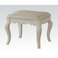 Edalene - Vanity Stool - Pearl Synthetic Leather & Pearl White