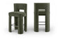 Zuno - Velvet Performance Fabric Upholstered Bar Stool (Set of 2)