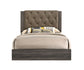 Avantika - Eastern King Bed - Fabric & Rustic Gray Oak