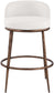 Ferro - Performance Fabric Upholstered Bar Stool - Cream / Antique Bronze