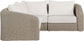 Seacrest - Olefin Water Resistant Fabric And Wicker 3 Piece Outdoor Patio Modular Sectional