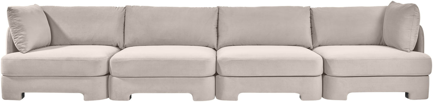 Hammond - Velvet Performance Fabric Upholstered 4 Piece Sofa