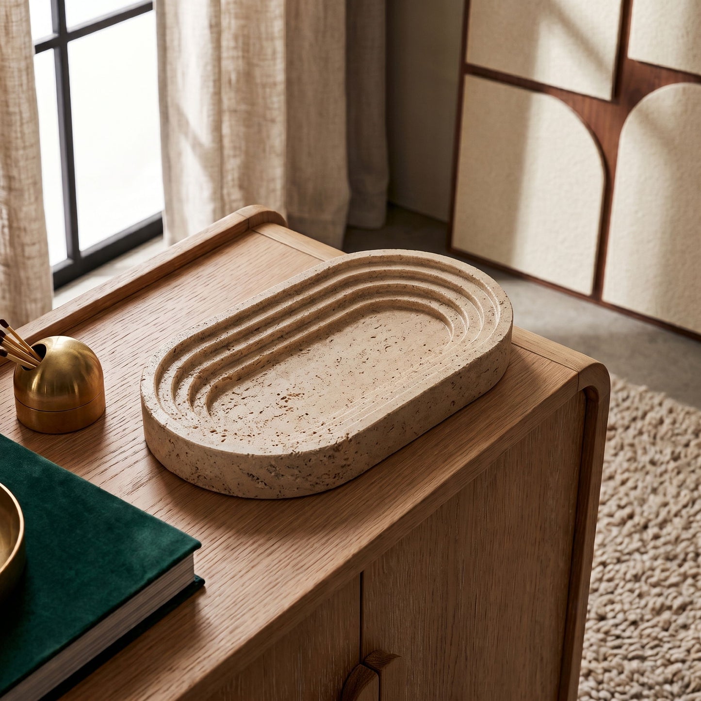 Maximus - Genuine Marble Tray - Travertine
