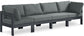 Nizuc - Outdoor Patio 4 Seat Modular Sofa With Gray Frame
