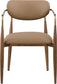 Ronda - Vegan Leather Upholstered Dining Arm Chair - Walnut Legs