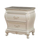 Chantelle - Nightstand With Marble Top - Pearl White