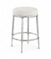 Ferro - Upholstered Backless Counter Stool With Brushed Silver Base