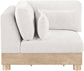 Turin - Chenille Fabric Upholstered Modular Corner Chair - Natural Base