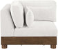 Turin - Chenille Fabric Upholstered Modular Corner Chair - Walnut Base