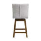 Carmela - Swivel Counter Chair (Set of 2) - Brown / Light Gray Linen