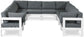 Nizuc - Outdoor Patio 10 Piece Modular Sectional With White Frame