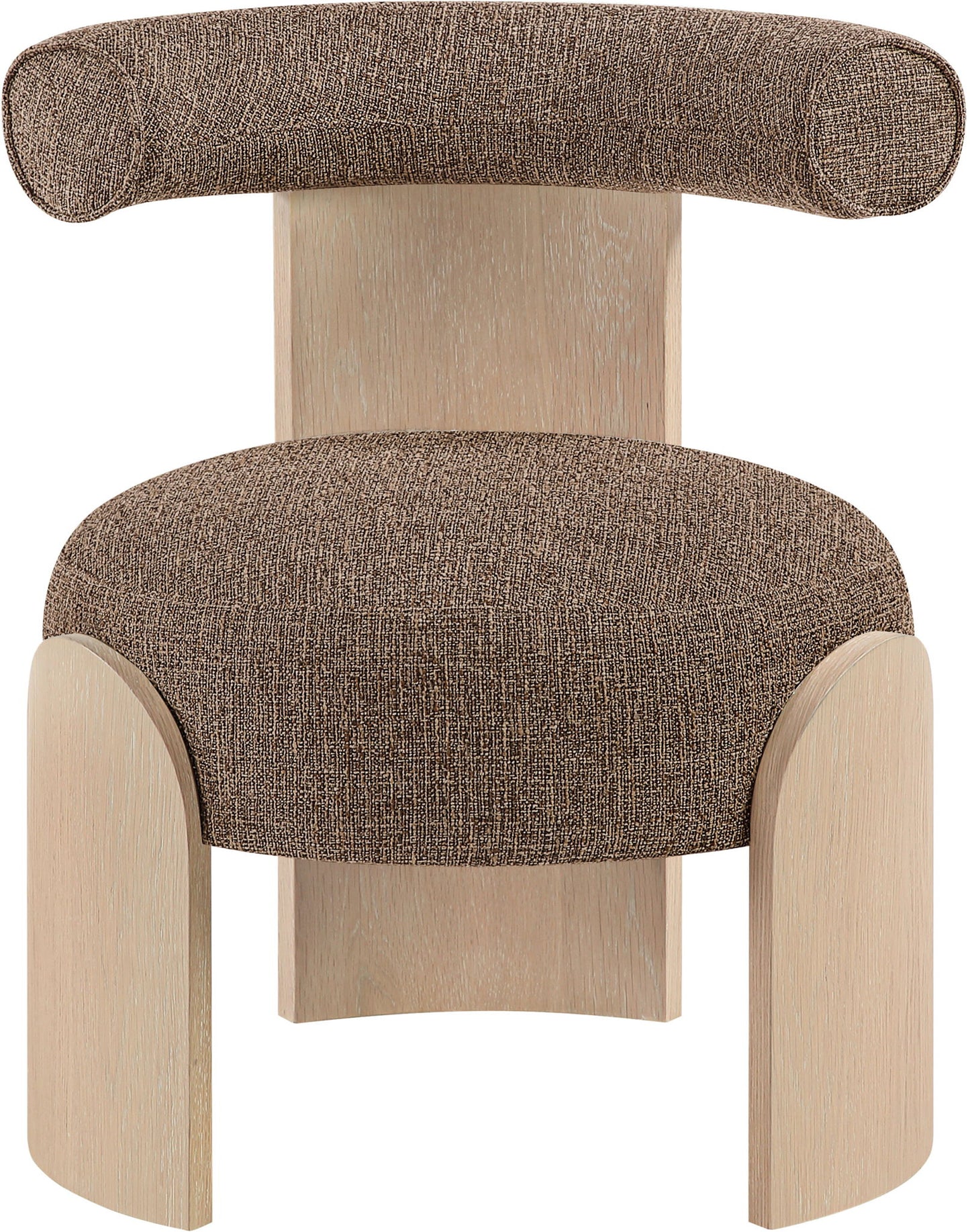 Calder - Linen Textured Fabric Upholstered Accent Chair - Painted Natural Base