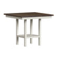 Brooks - 5 Piece Counter Set With Table And 4 Upholstery Seat & Wood Back Chairs - Medium Brown & White